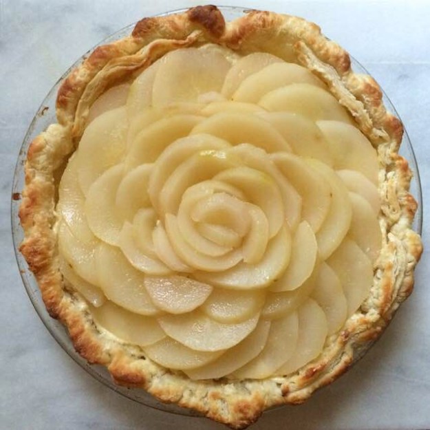 Black Bottom Pear & Almond Pie