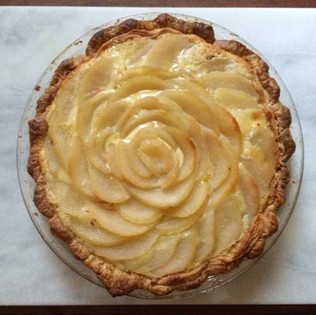 Black Bottom Pear & Almond Pie