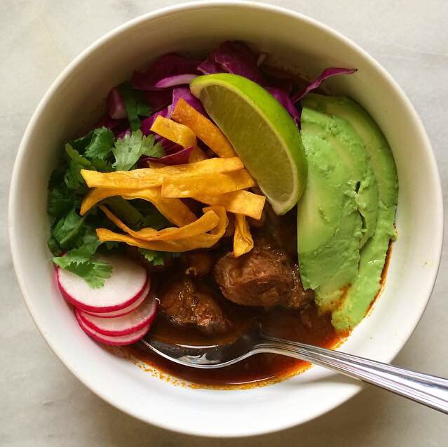 Red Pozole {Mexican Pork & Hominy Stew}