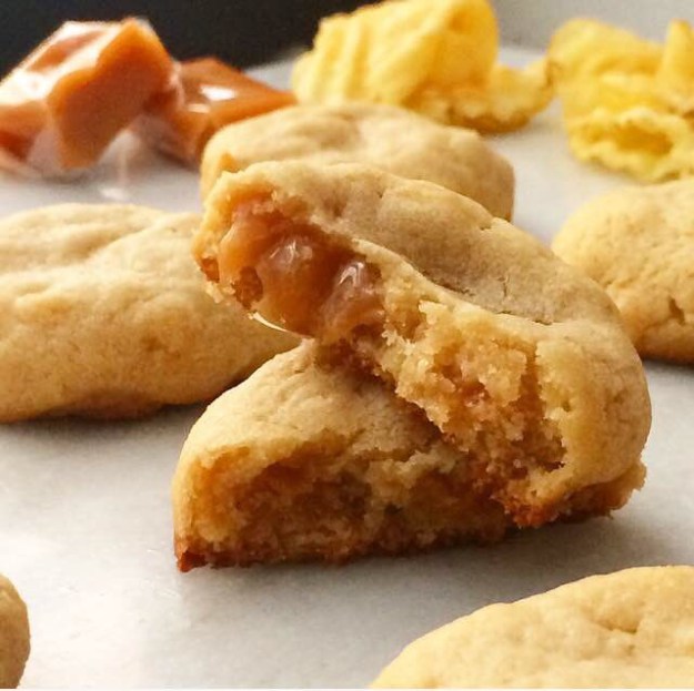 Caramel-Stuffed Potato Chip Cookies