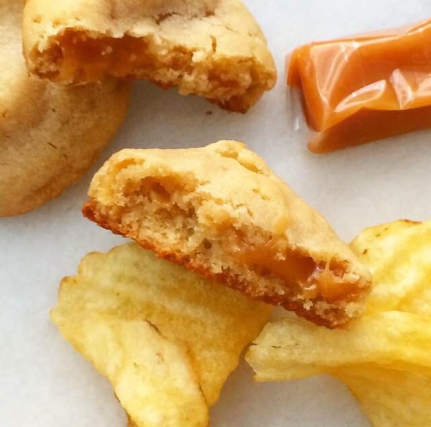 Caramel-Stuffed Potato Chip Cookies