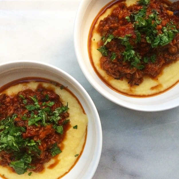 Lamb Ragù with Parmesan Polenta