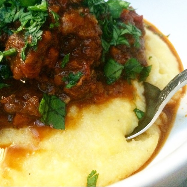 Lamb Ragù with Parmesan Polenta
