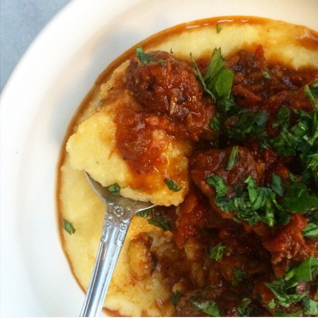 Lamb Ragù with Parmesan Polenta