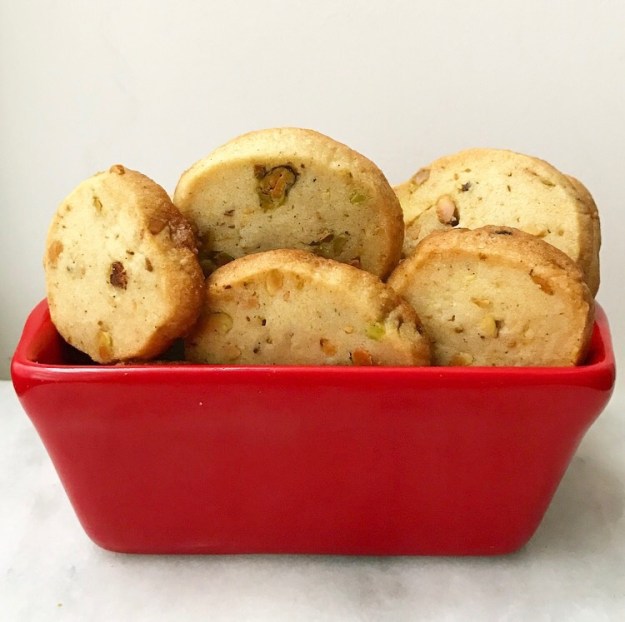 Orange Cardamom Pistachio Shortbread