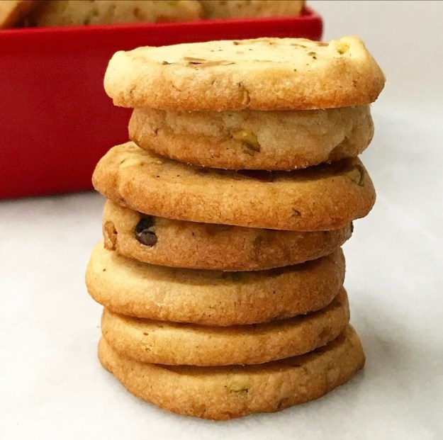 Orange Cardamom Pistachio Shortbread