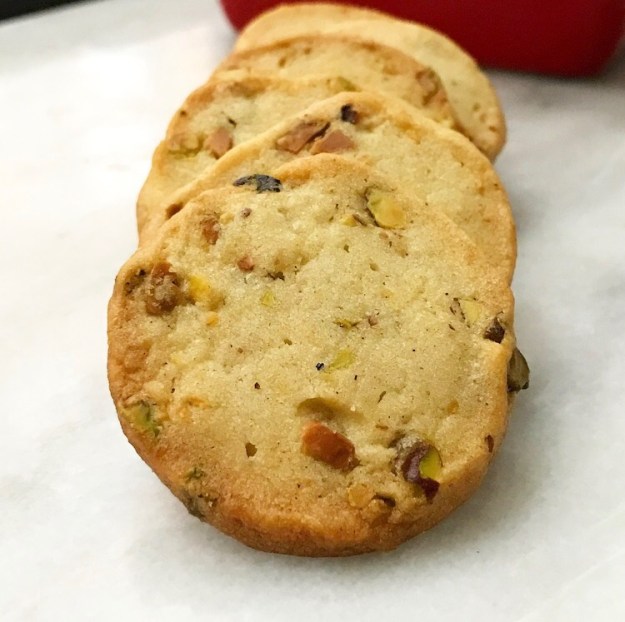Orange Cardamom Pistachio Shortbread