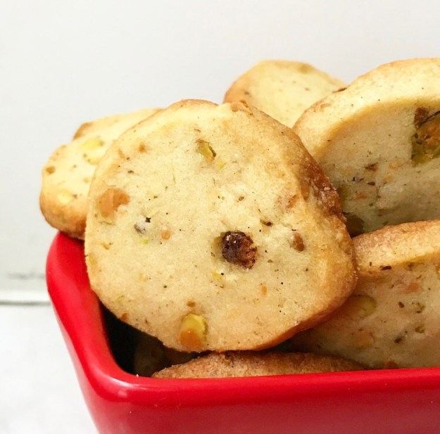 Orange Cardamom Pistachio Shortbread