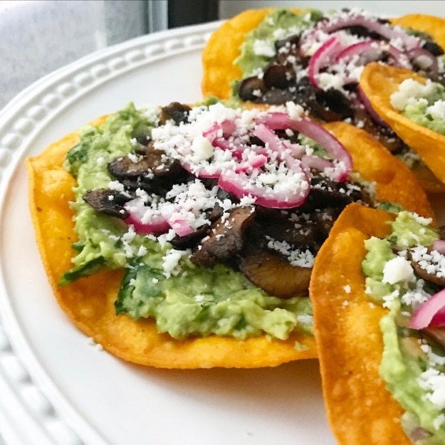 Caramelized Mushroom Tostadas