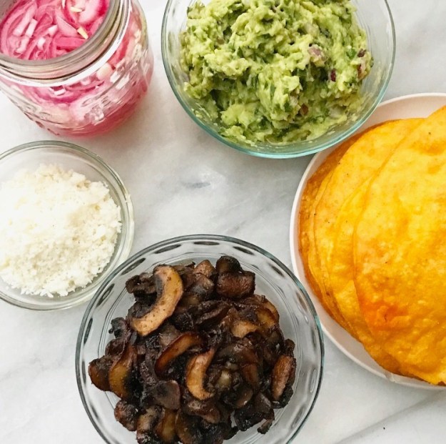 Caramelized Mushroom Tostadas