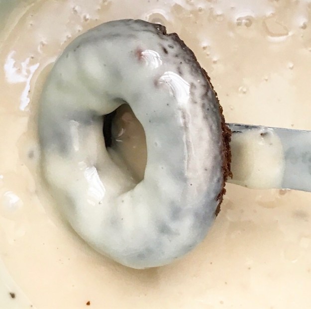 Coffee Glazed Chocolate Cake Doughnuts