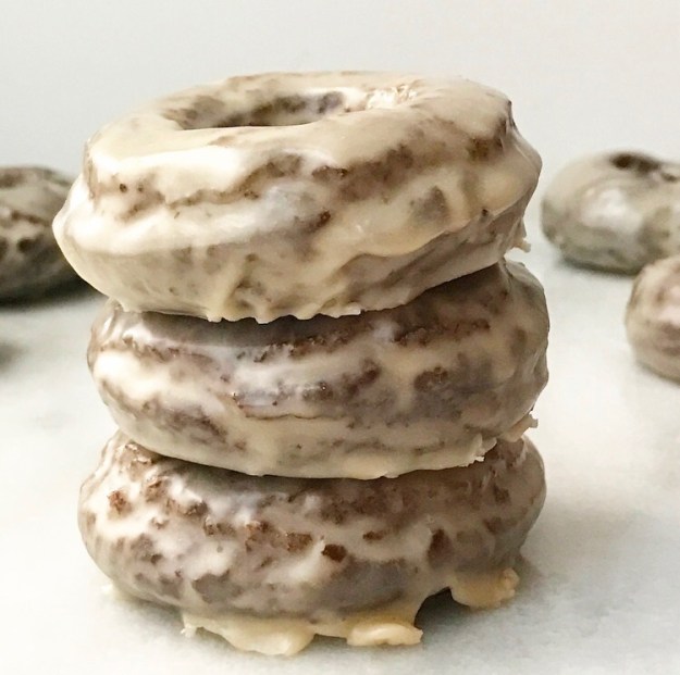 Coffee Glazed Chocolate Cake Doughnuts
