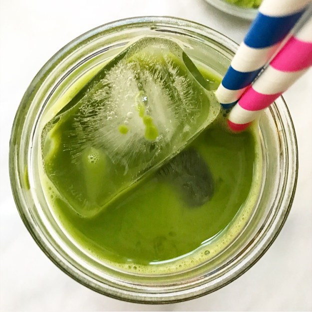 Iced Matcha Latte in a Mason Jar
