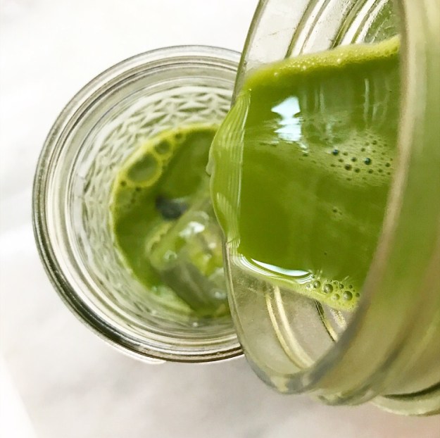 Iced Matcha Latte in a Mason Jar