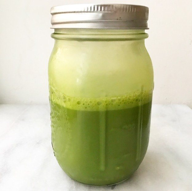 Iced Matcha Latte in a Mason Jar