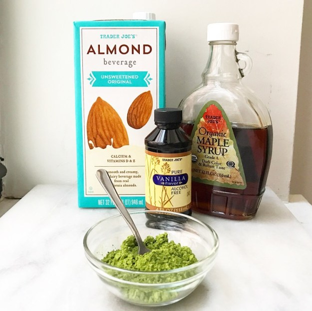 Iced Matcha Latte in a Mason Jar