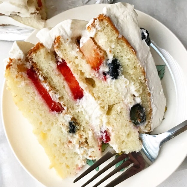 Red, White & Blueberry Cake