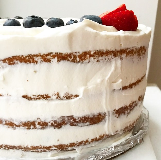 Red, White & Blueberry Cake