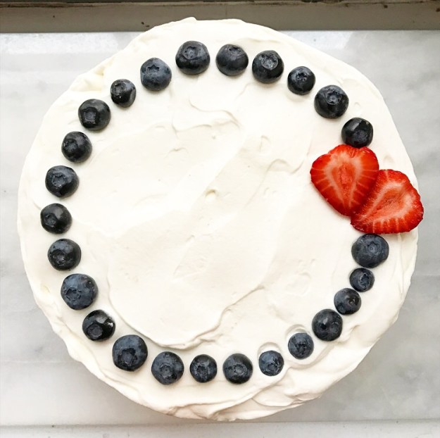 Red, White & Blueberry Cake