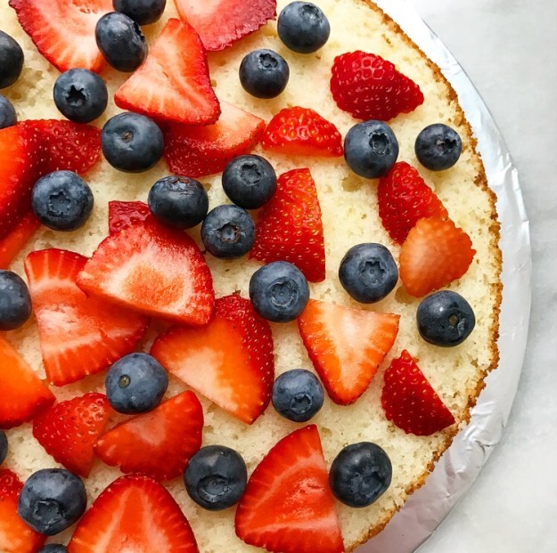 Red, White & Blueberry Cake