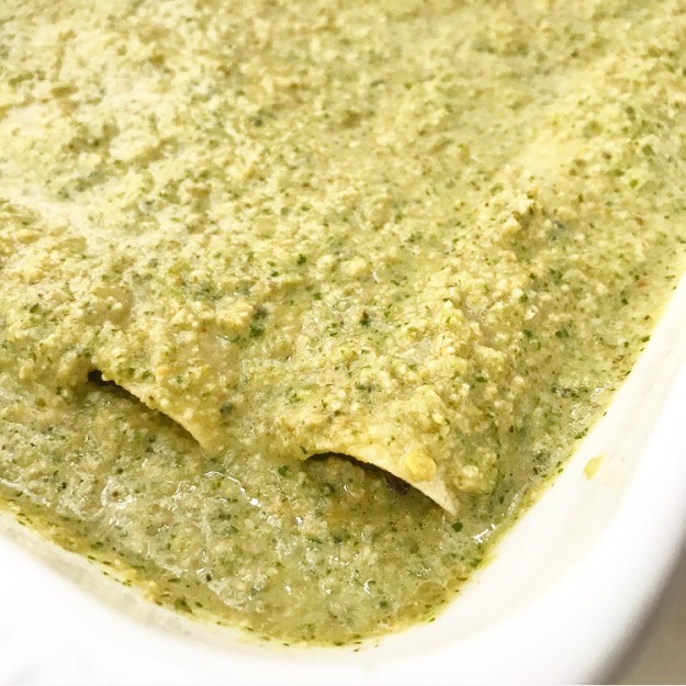 Mushroom Enchiladas with Pumpkin Seed Mole {Pipián Verde}
