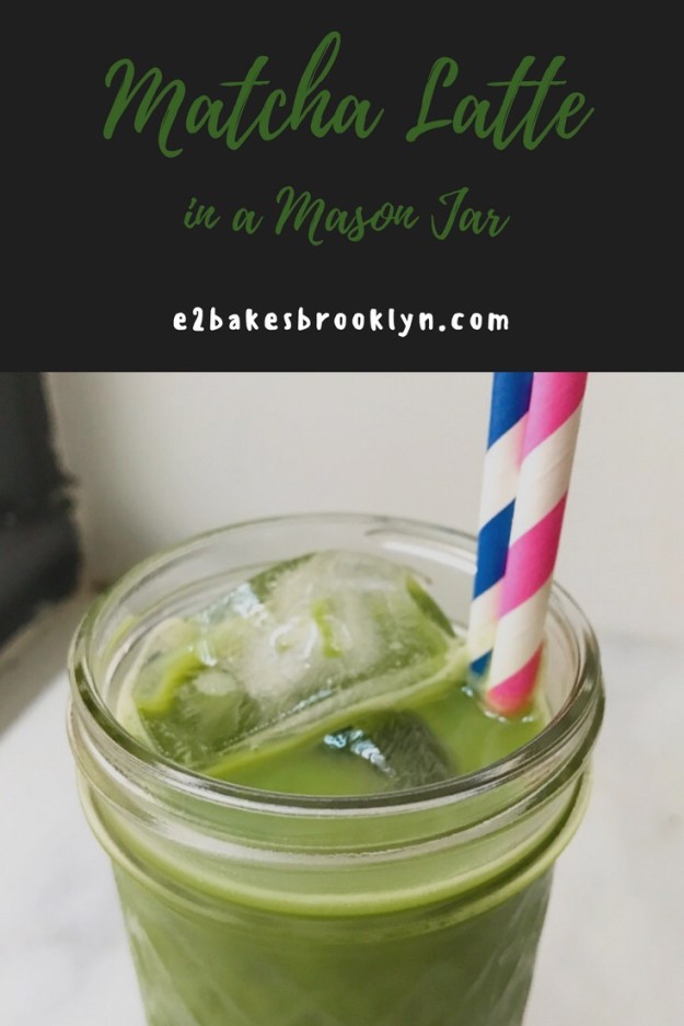 Iced Matcha Latte in a Mason Jar