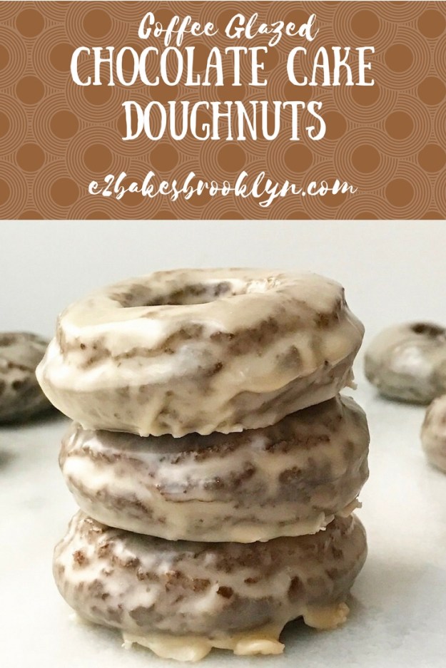 Coffee Glazed Chocolate Cake Doughnuts