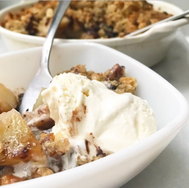 Pear Crisp with Chocolate & Ginger