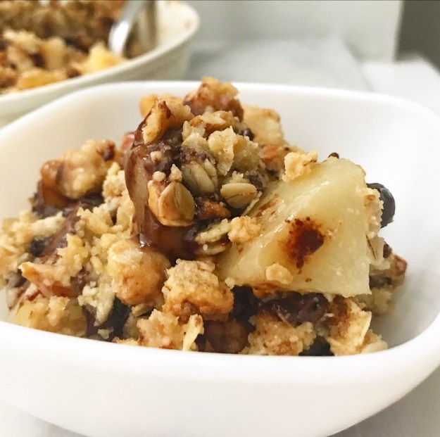 Pear Crisp with Chocolate & Ginger