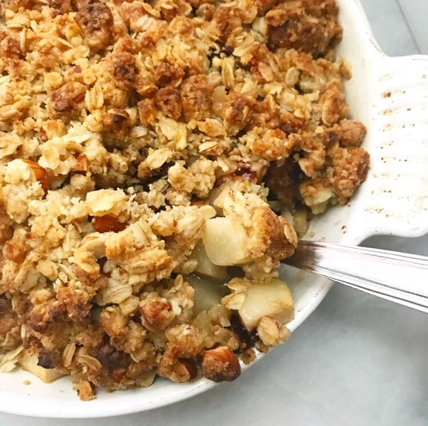 Pear Crisp with Chocolate & Ginger