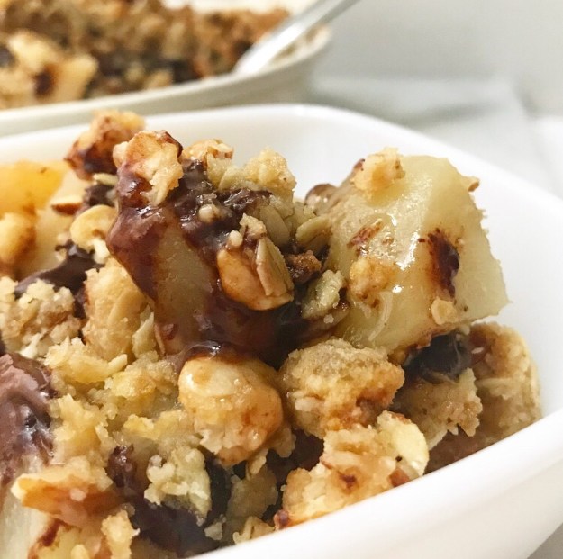 Pear Crisp with Chocolate & Ginger