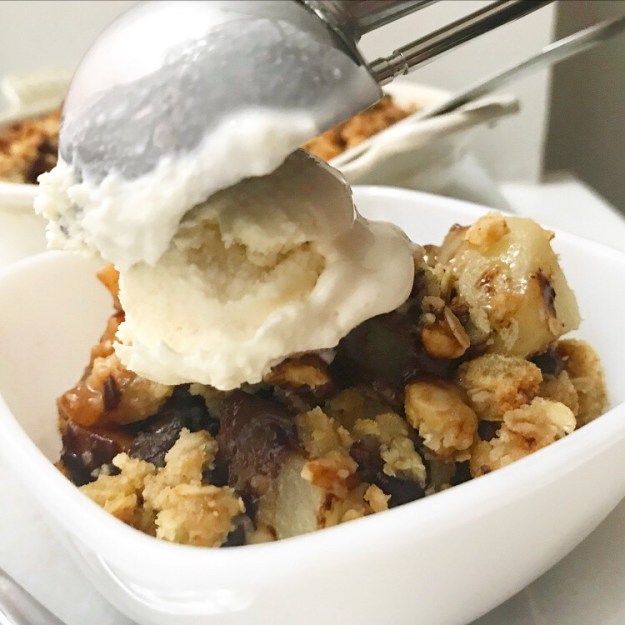 Pear Crisp with Chocolate & Ginger