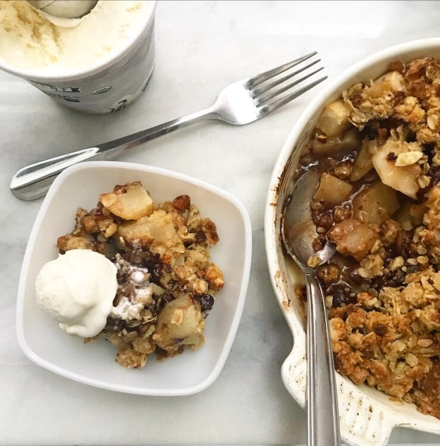 Pear Crisp with Chocolate & Ginger