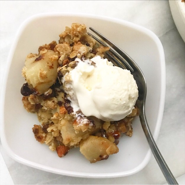 Pear Crisp with Chocolate & Ginger