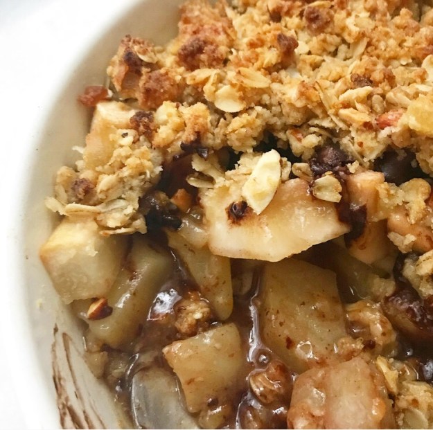 Pear Crisp with Chocolate & Ginger