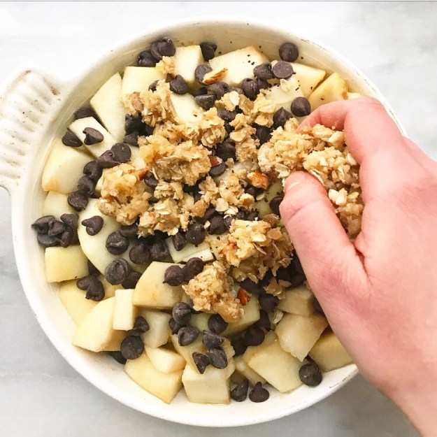 Pear Crisp with Chocolate & Ginger