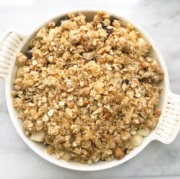 Pear Crisp with Chocolate & Ginger