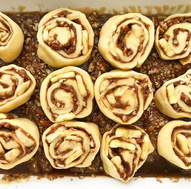 Banana Pecan Sticky Buns