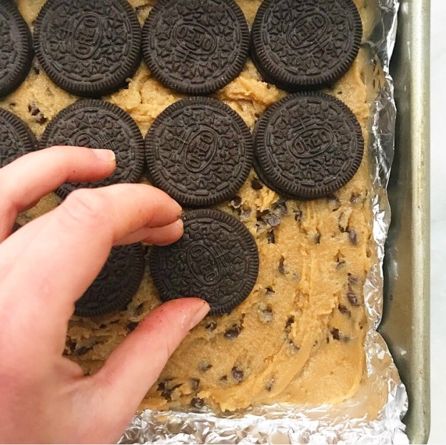 Oreo-Stuffed Peanut Butter Blondies