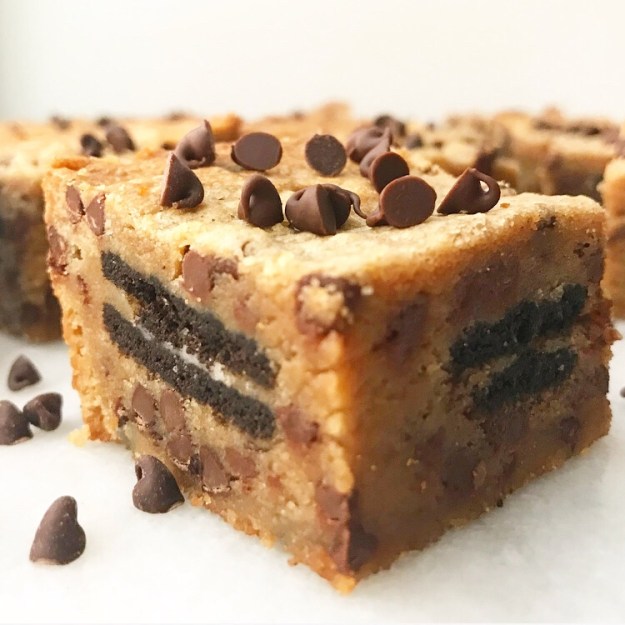 Oreo-Stuffed Peanut Butter Blondies
