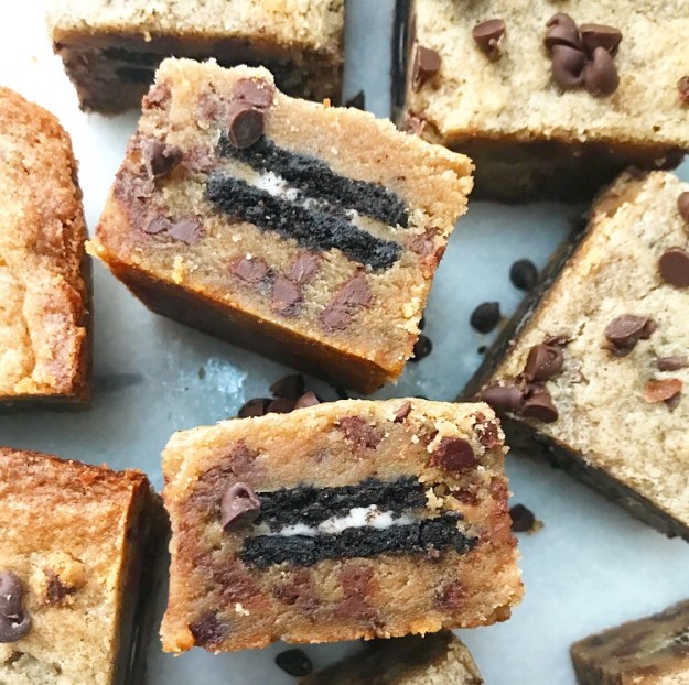 Oreo-Stuffed Peanut Butter Blondies