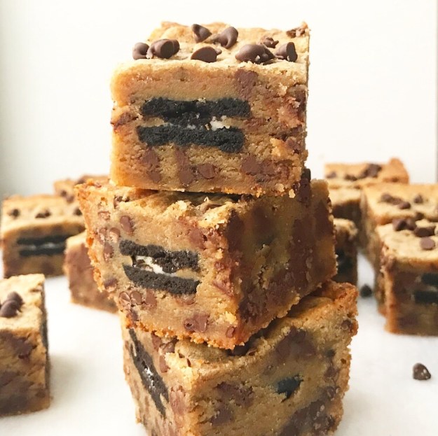 Oreo-Stuffed Peanut Butter Blondies