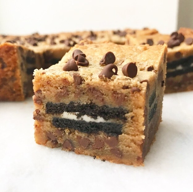 Oreo-Stuffed Peanut Butter Blondies
