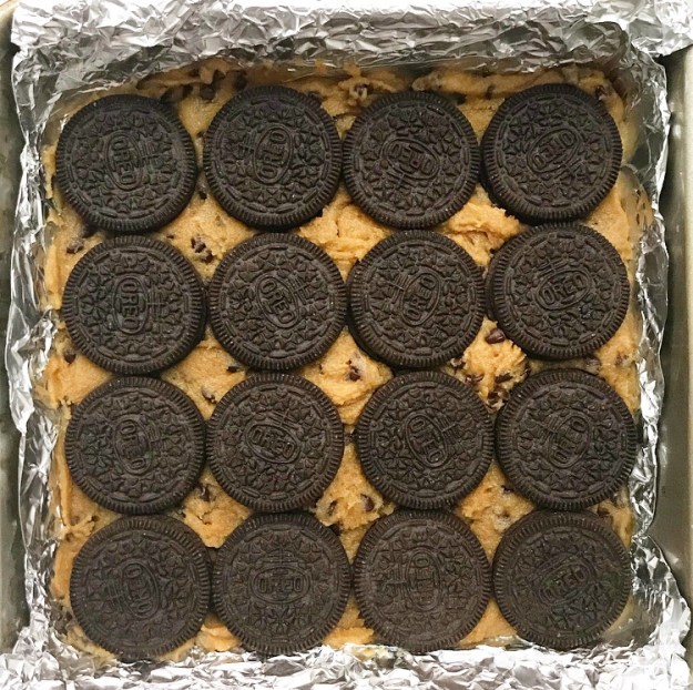 Oreo-Stuffed Peanut Butter Blondies