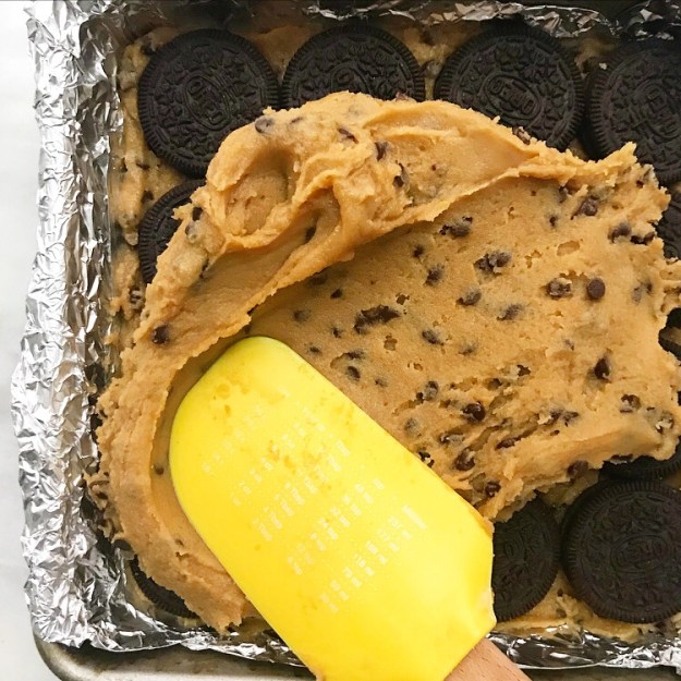 Oreo-Stuffed Peanut Butter Blondies