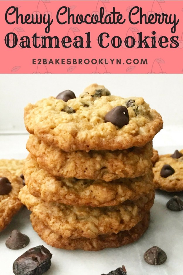 Chewy Chocolate Cherry Oatmeal Cookies