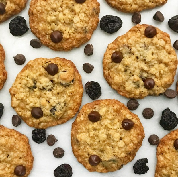 Chewy Chocolate Cherry Oatmeal Cookies