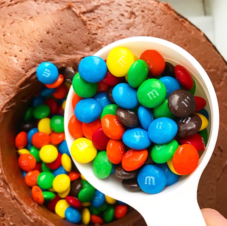 M&Ms Surprise Cake