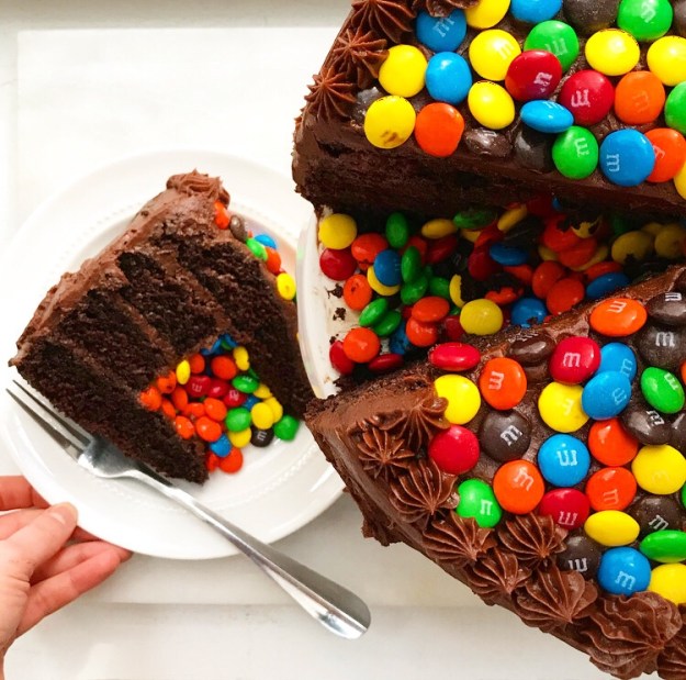 M&Ms Surprise Cake