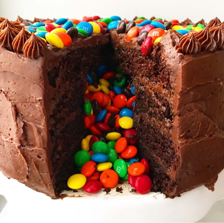 M&Ms Surprise Cake